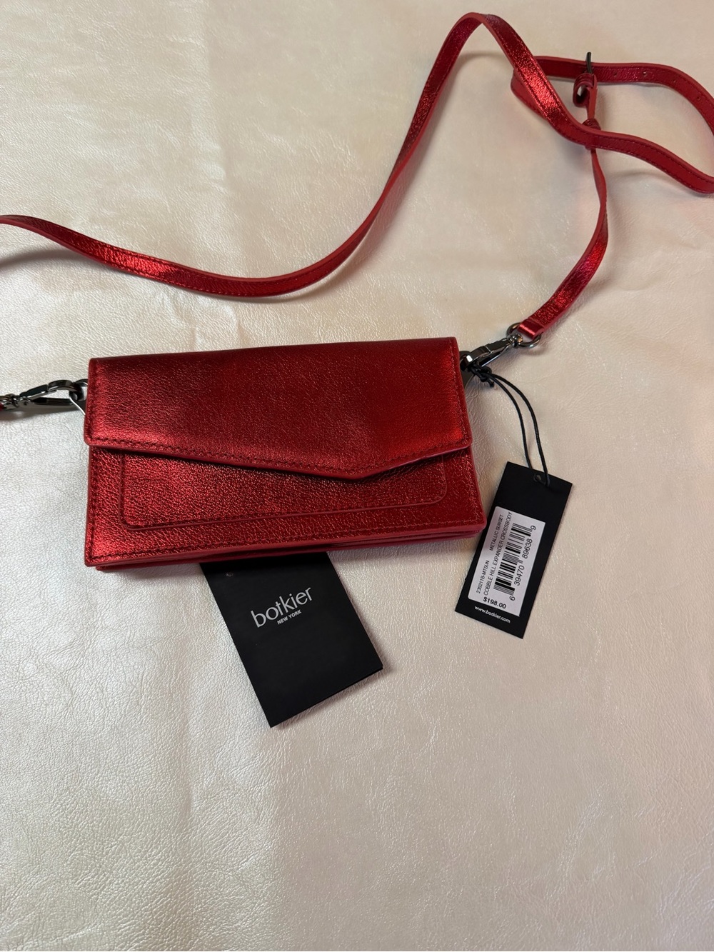 Botkier Metallic Red Envelope Crossbody